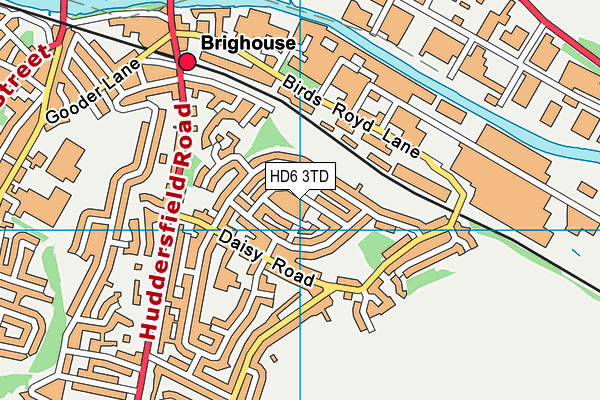 HD6 3TD map - OS VectorMap District (Ordnance Survey)