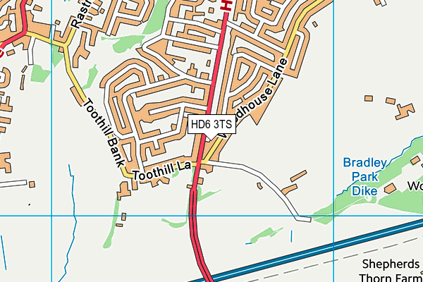 HD6 3TS map - OS VectorMap District (Ordnance Survey)