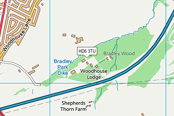 HD6 3TU map - OS VectorMap District (Ordnance Survey)