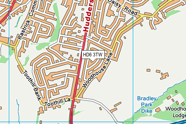 HD6 3TW map - OS VectorMap District (Ordnance Survey)