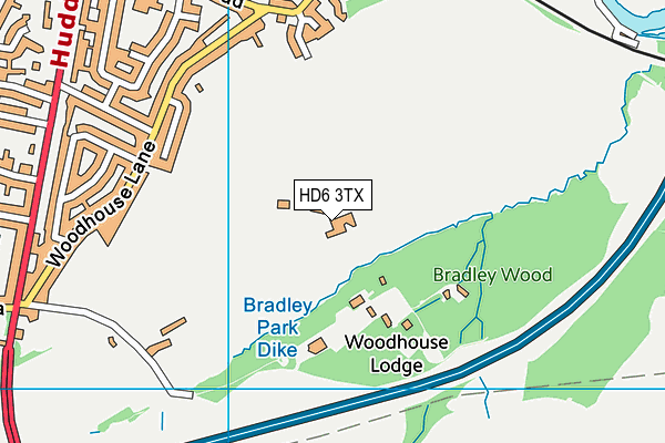 HD6 3TX map - OS VectorMap District (Ordnance Survey)