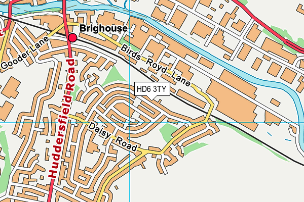 HD6 3TY map - OS VectorMap District (Ordnance Survey)