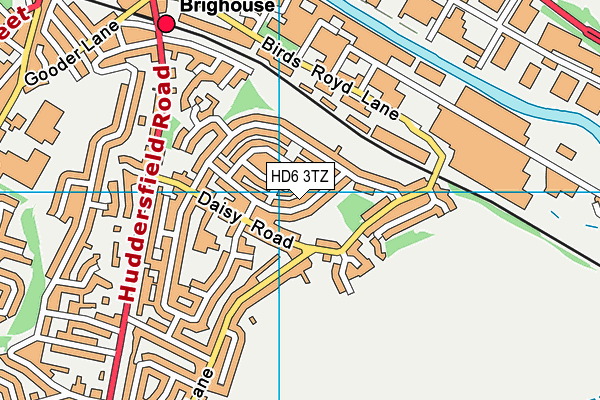 HD6 3TZ map - OS VectorMap District (Ordnance Survey)