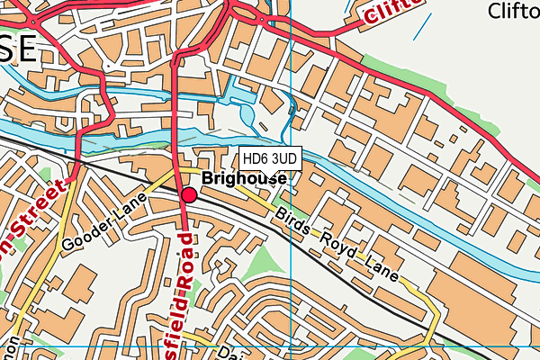 HD6 3UD map - OS VectorMap District (Ordnance Survey)