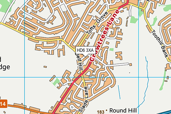 HD6 3XA map - OS VectorMap District (Ordnance Survey)