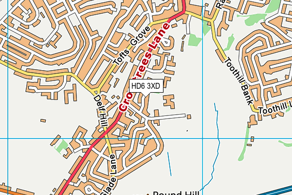 HD6 3XD map - OS VectorMap District (Ordnance Survey)