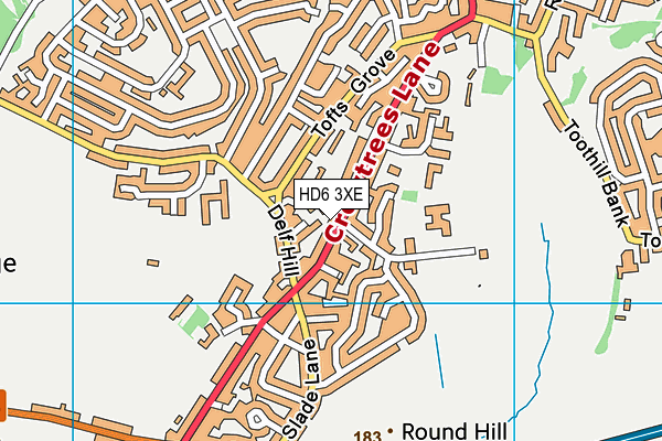 HD6 3XE map - OS VectorMap District (Ordnance Survey)