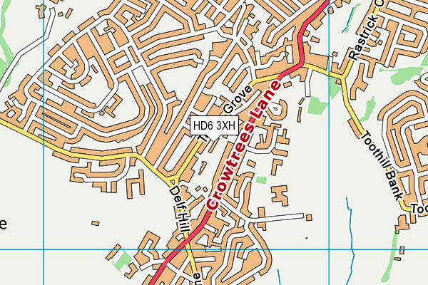 HD6 3XH map - OS VectorMap District (Ordnance Survey)