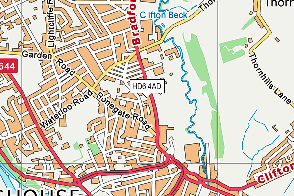 HD6 4AD map - OS VectorMap District (Ordnance Survey)