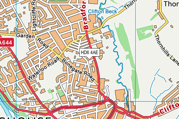 HD6 4AE map - OS VectorMap District (Ordnance Survey)