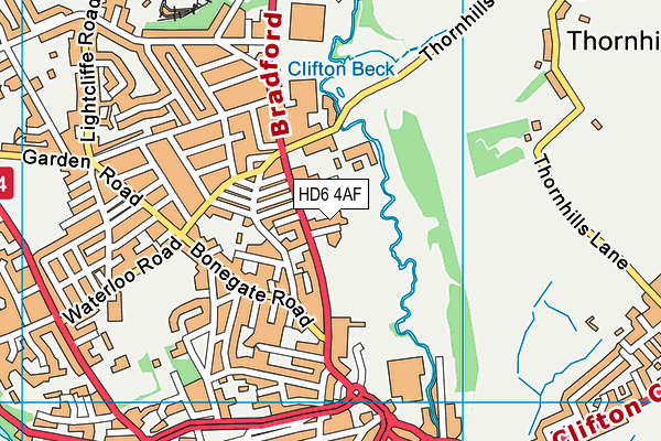 HD6 4AF map - OS VectorMap District (Ordnance Survey)