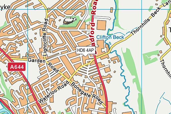 HD6 4AP map - OS VectorMap District (Ordnance Survey)