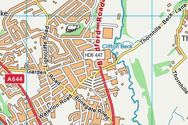 HD6 4AT map - OS VectorMap District (Ordnance Survey)