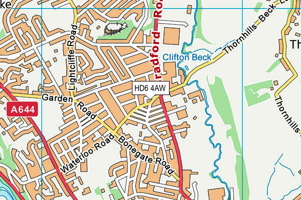 HD6 4AW map - OS VectorMap District (Ordnance Survey)