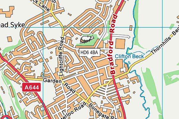 HD6 4BA map - OS VectorMap District (Ordnance Survey)