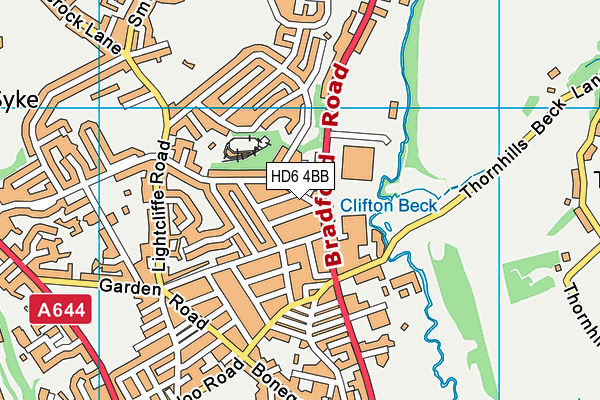 HD6 4BB map - OS VectorMap District (Ordnance Survey)