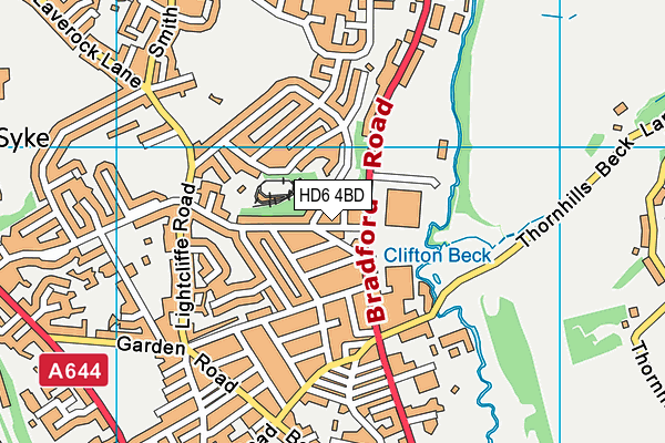 HD6 4BD map - OS VectorMap District (Ordnance Survey)