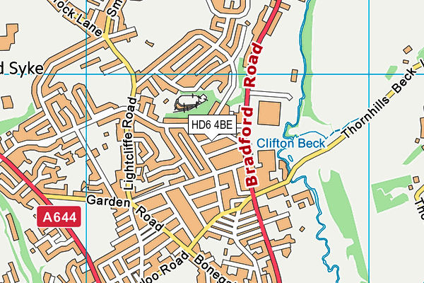 HD6 4BE map - OS VectorMap District (Ordnance Survey)