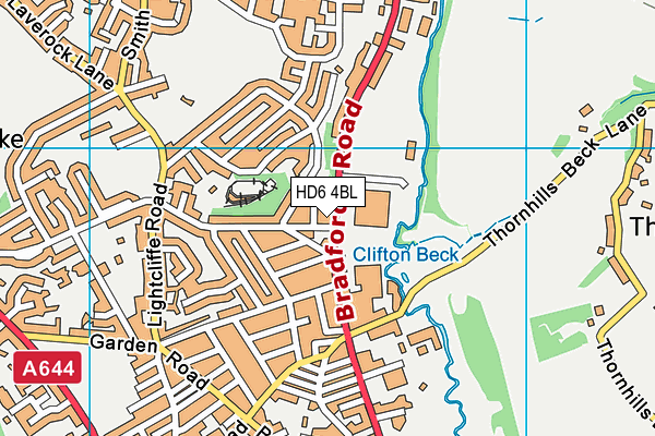 HD6 4BL map - OS VectorMap District (Ordnance Survey)