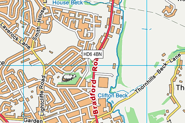 HD6 4BN map - OS VectorMap District (Ordnance Survey)