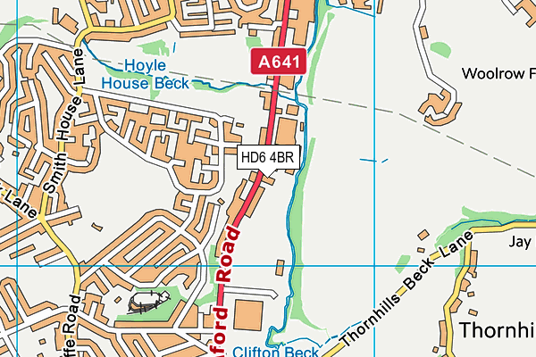 HD6 4BR map - OS VectorMap District (Ordnance Survey)