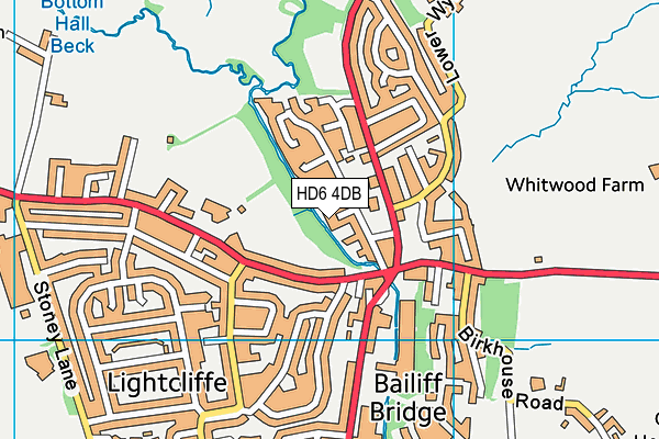 HD6 4DB map - OS VectorMap District (Ordnance Survey)