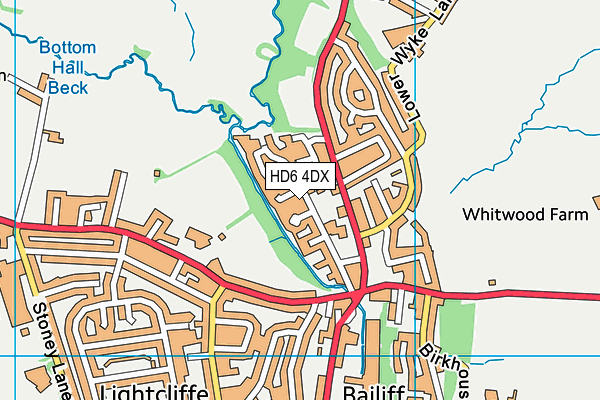 HD6 4DX map - OS VectorMap District (Ordnance Survey)