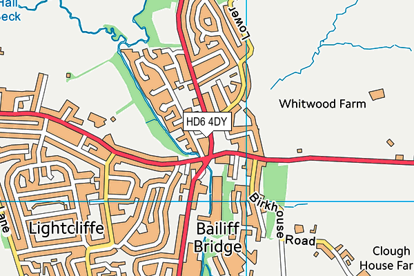 Bailiffe Bridge Junior and Infant School map (HD6 4DY) - OS VectorMap District (Ordnance Survey)
