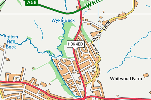 HD6 4ED map - OS VectorMap District (Ordnance Survey)