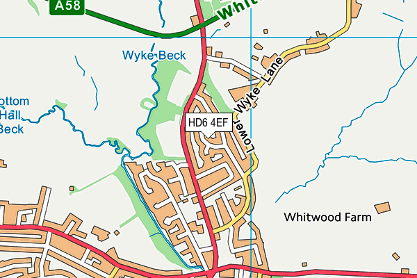 HD6 4EF map - OS VectorMap District (Ordnance Survey)