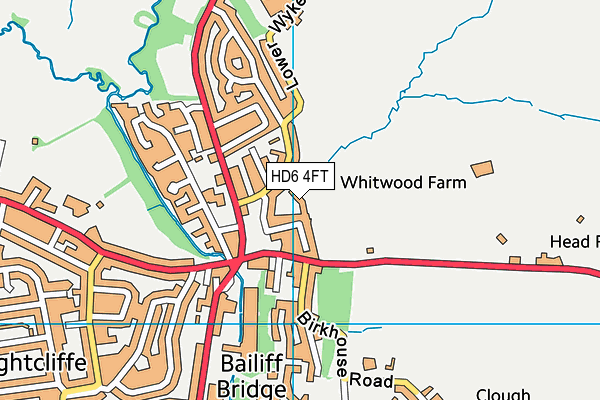 HD6 4FT map - OS VectorMap District (Ordnance Survey)