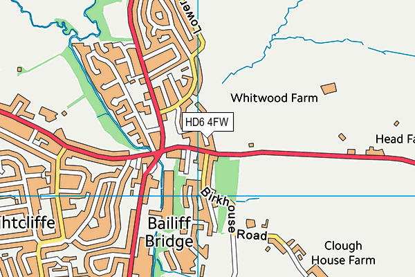 HD6 4FW map - OS VectorMap District (Ordnance Survey)