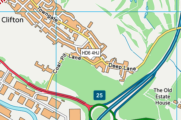 HD6 4HJ map - OS VectorMap District (Ordnance Survey)