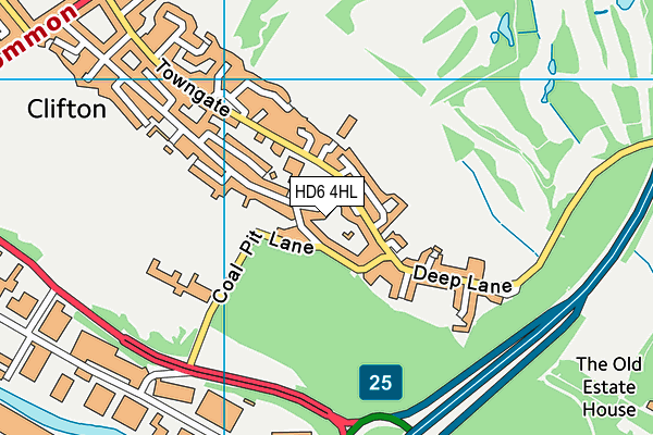 HD6 4HL map - OS VectorMap District (Ordnance Survey)