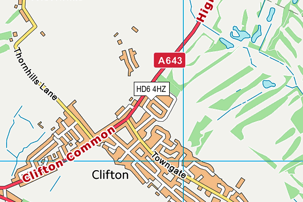 HD6 4HZ map - OS VectorMap District (Ordnance Survey)