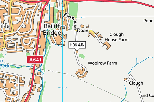 HD6 4JN map - OS VectorMap District (Ordnance Survey)