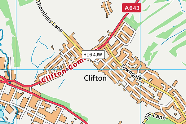 HD6 4JW map - OS VectorMap District (Ordnance Survey)