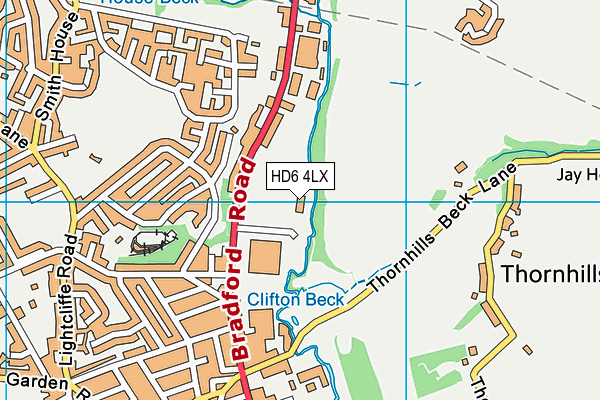 HD6 4LX map - OS VectorMap District (Ordnance Survey)