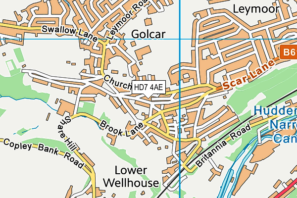 HD7 4AE map - OS VectorMap District (Ordnance Survey)