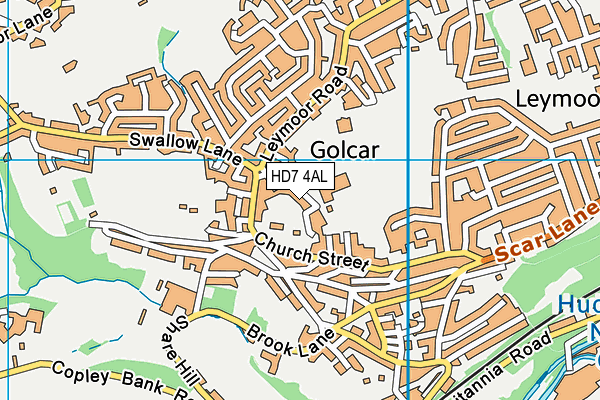 HD7 4AL map - OS VectorMap District (Ordnance Survey)