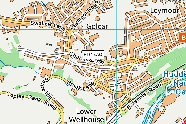 HD7 4AQ map - OS VectorMap District (Ordnance Survey)