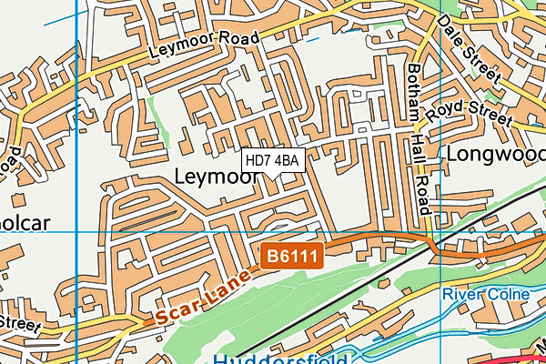 HD7 4BA map - OS VectorMap District (Ordnance Survey)