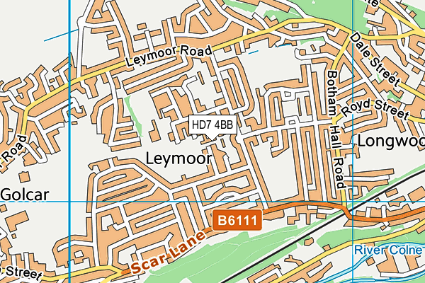 HD7 4BB map - OS VectorMap District (Ordnance Survey)