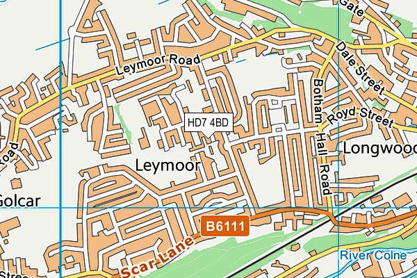 HD7 4BD map - OS VectorMap District (Ordnance Survey)