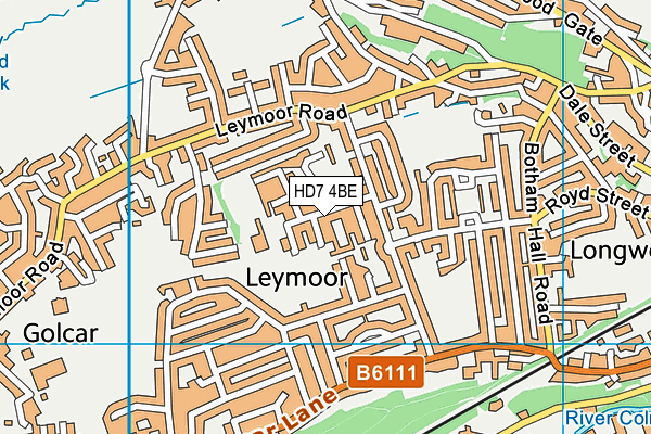 HD7 4BE map - OS VectorMap District (Ordnance Survey)