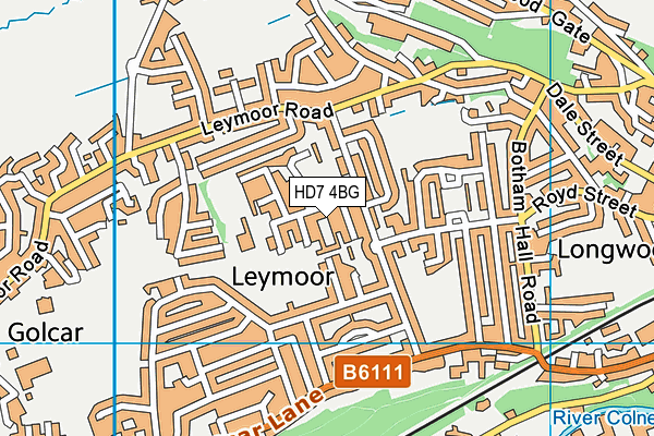 HD7 4BG map - OS VectorMap District (Ordnance Survey)