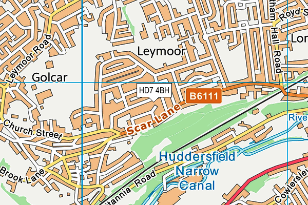 HD7 4BH map - OS VectorMap District (Ordnance Survey)