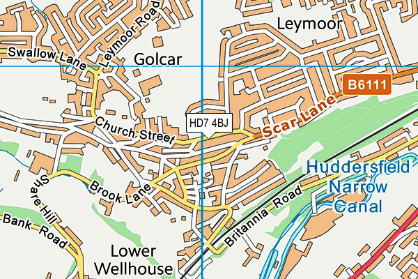 HD7 4BJ map - OS VectorMap District (Ordnance Survey)