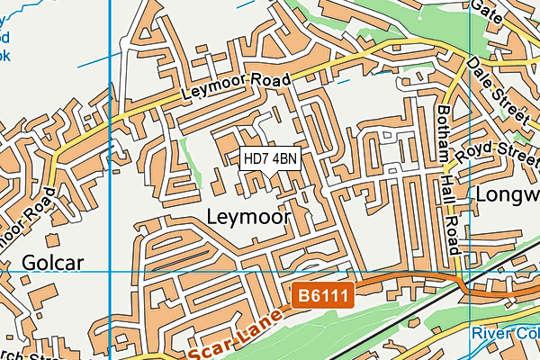 HD7 4BN map - OS VectorMap District (Ordnance Survey)