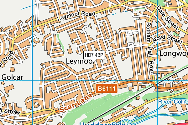 HD7 4BP map - OS VectorMap District (Ordnance Survey)